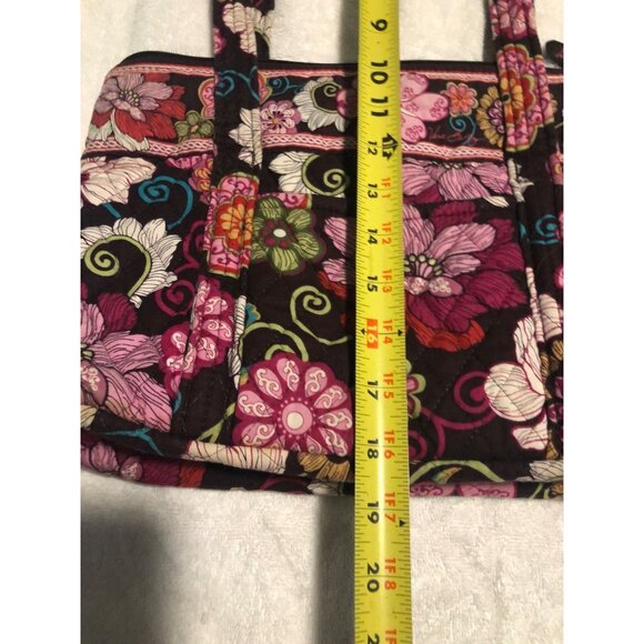 Vera Bradley Mod Floral Purse Shoulder Bag Two Handle Pink Brown Beige Flowers - Picture 7 of 7